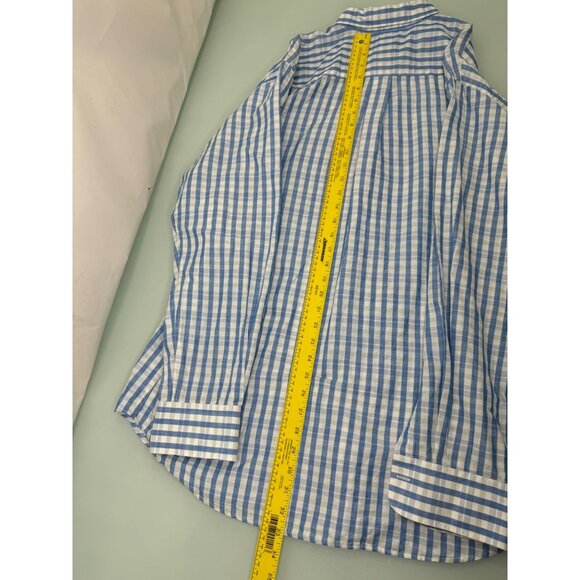 Peter Millar Men Shirt Large L Linen Cotton Blend Button Up Long Sleeve Blue - Picture 6 of 8